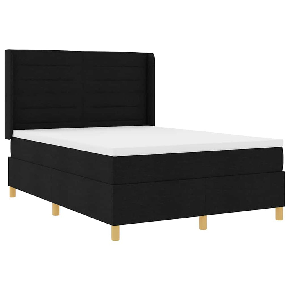 Lit coffre tapissé avec bandes LED vidaXL Noir 140 x 200 cm Tissu