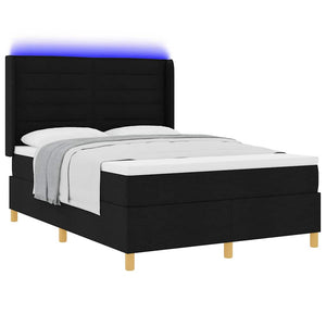 Boxspringbett Schwarz 140x200 cm mit LED