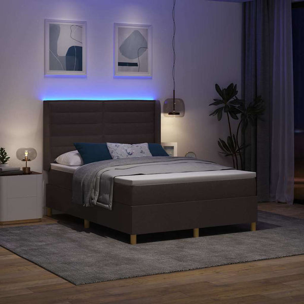 Boxspringbett Braun mit LED 140x200 cm