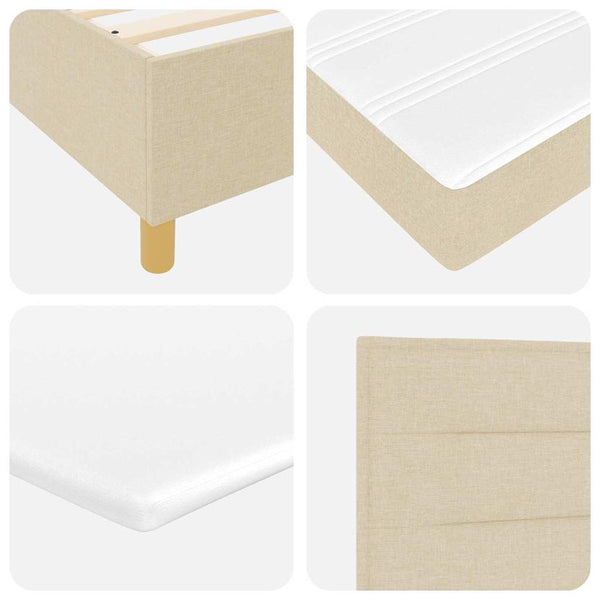 Boxspringbett Creme mit LED 140x200 cm