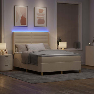 Boxspringbett Creme mit LED 140x200 cm