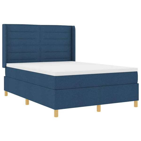 Boxspringbett Blau 140x200 cm mit LED