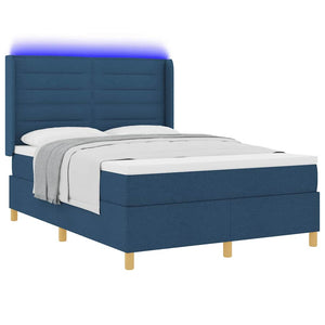 Boxspringbett Blau 140x200 cm mit LED