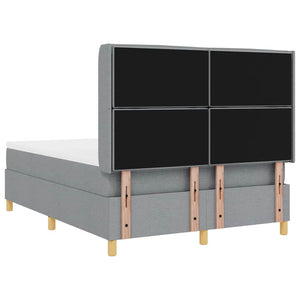 Boxspringbett 160x200 cm mit LED Hellgrau