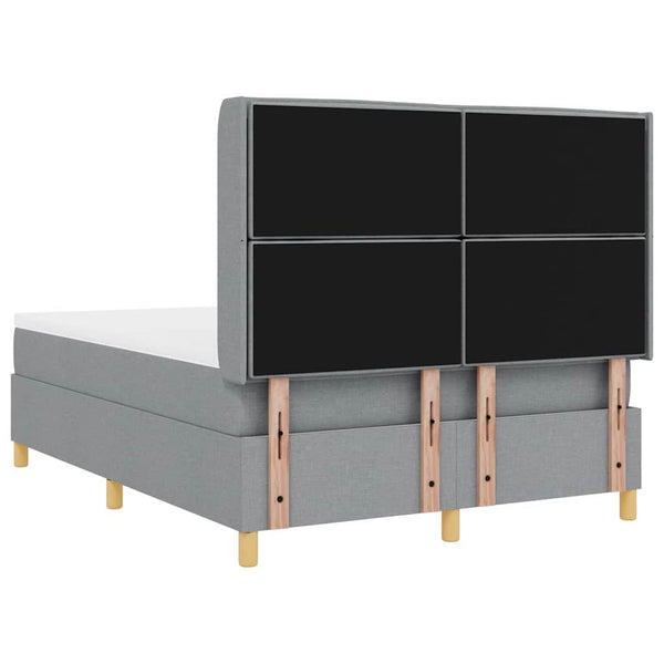 Boxspringbett 160x200 cm mit LED Hellgrau