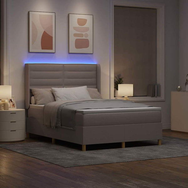 Boxspringbett Taupe mit LED 160x200 cm