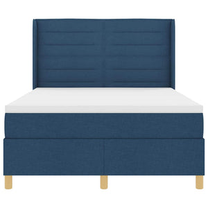 vidaXL Lit tapissier avec bandes lumineuses LED bleu 160 x 200 cm tissu
