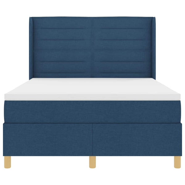 vidaXL Lit tapissier avec bandes lumineuses LED bleu 160 x 200 cm tissu