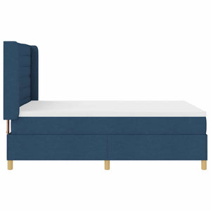 vidaXL Lit tapissier avec bandes lumineuses LED bleu 160 x 200 cm tissu