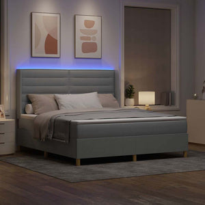 Boxspringbett mit LED Hellgrau 180x200 cm