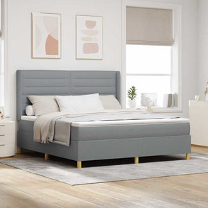Boxspringbett mit LED Hellgrau 180x200 cm