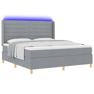 Boxspringbett mit LED Hellgrau 180x200 cm