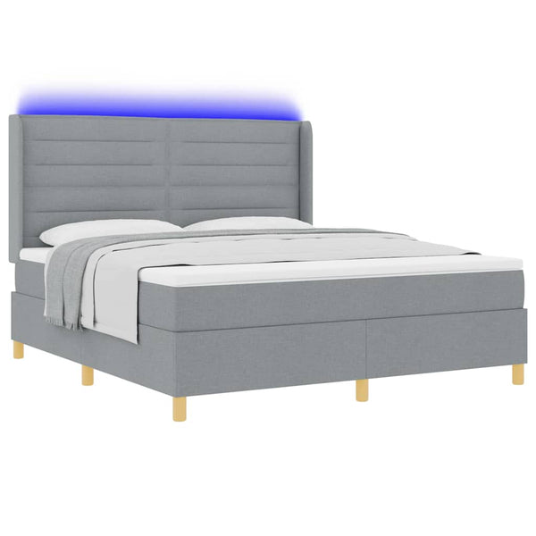 Boxspringbett mit LED Hellgrau 180x200 cm