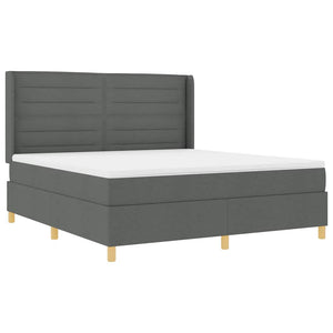 vidaXL Lit coffre tapissier avec bande LED Gris Tissu 180 x 200 cm