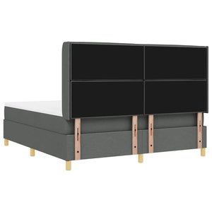 vidaXL Lit coffre tapissier avec bande LED Gris Tissu 180 x 200 cm