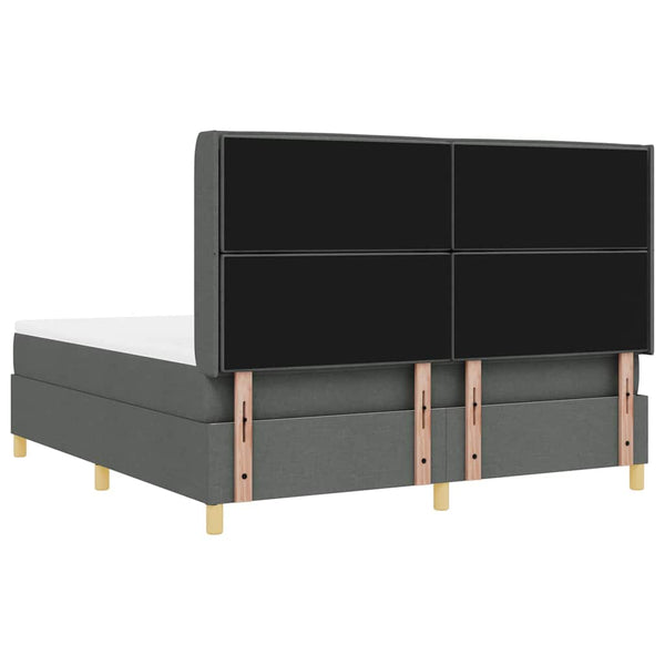 vidaXL Lit coffre tapissier avec bande LED Gris Tissu 180 x 200 cm