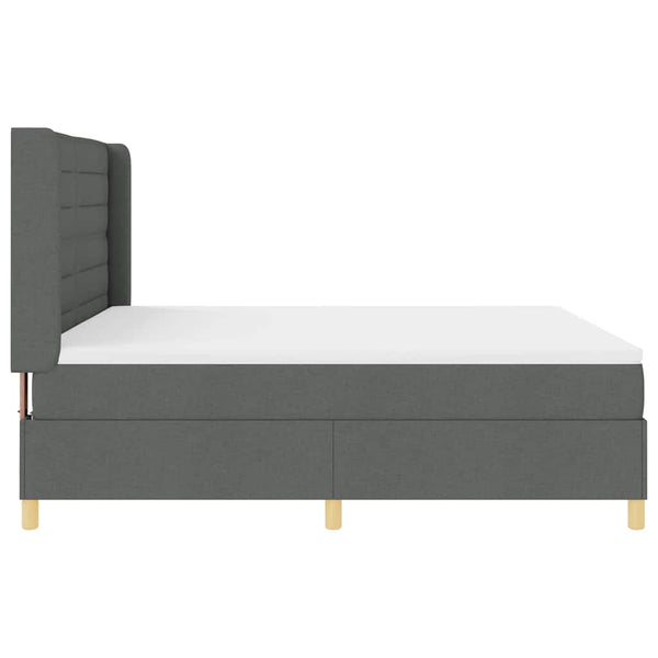 vidaXL Lit coffre tapissier avec bande LED Gris Tissu 180 x 200 cm