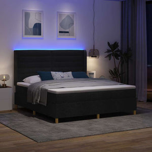 Boxspringbett 180x200 cm mit LED Schwarz