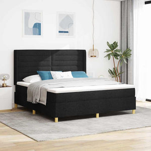 Boxspringbett 180x200 cm mit LED Schwarz
