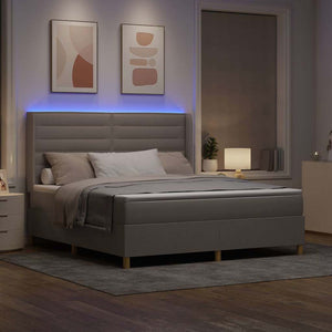 Boxspringbett Taupe mit LED 180x200 cm