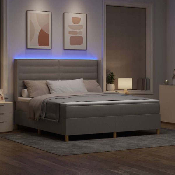 Boxspringbett Taupe mit LED 180x200 cm