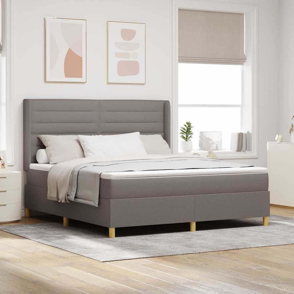 Boxspringbett Taupe mit LED 180x200 cm