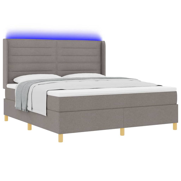 Boxspringbett Taupe mit LED 180x200 cm