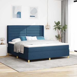 vidaXL Lit coffre avec bandeau LED bleu 180 x 200 cm Tissu