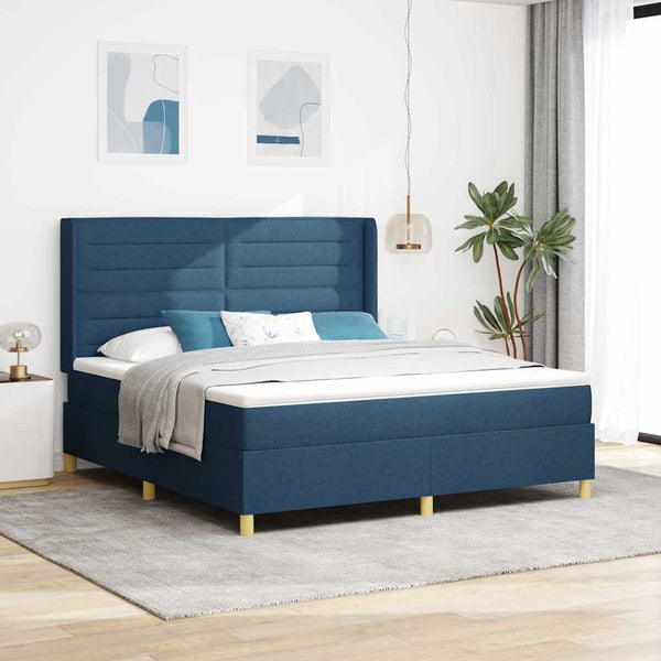 vidaXL Lit coffre avec bandeau LED bleu 180 x 200 cm Tissu