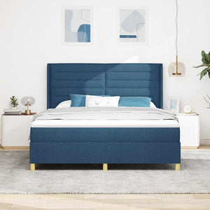 vidaXL Lit coffre avec bandeau LED bleu 180 x 200 cm Tissu