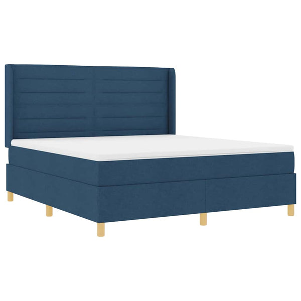 vidaXL Lit coffre avec bandeau LED bleu 180 x 200 cm Tissu