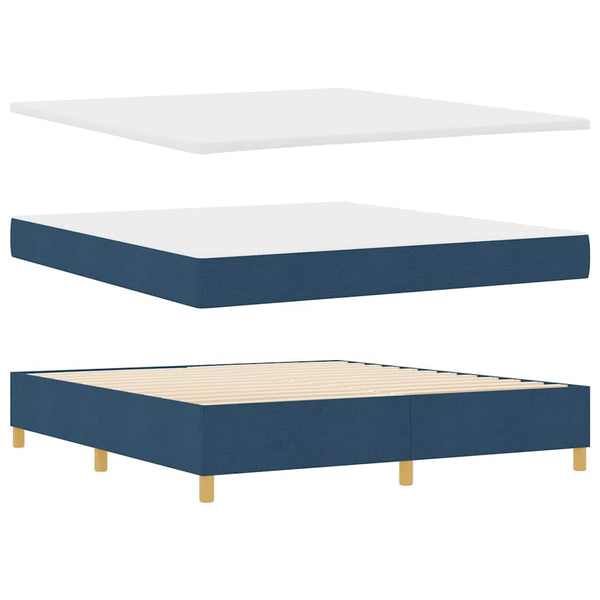 vidaXL Lit coffre avec bandeau LED bleu 180 x 200 cm Tissu