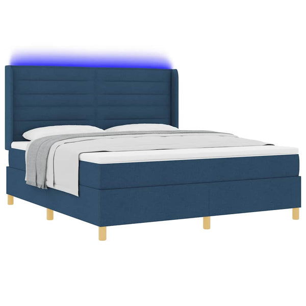 vidaXL Lit coffre avec bandeau LED bleu 180 x 200 cm Tissu