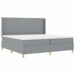 Boxspringbett 200x200 cm mit LED Hellgrau
