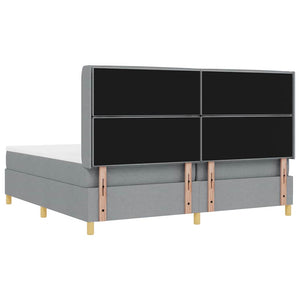 Boxspringbett 200x200 cm mit LED Hellgrau