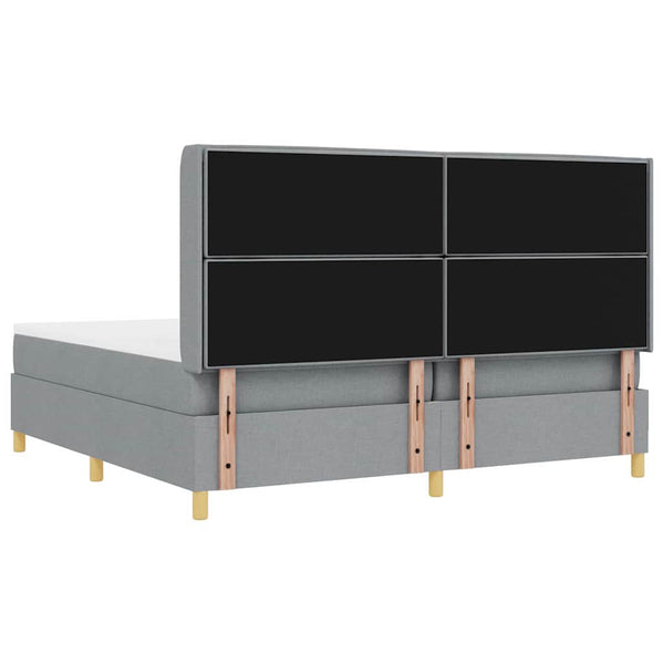 Boxspringbett 200x200 cm mit LED Hellgrau
