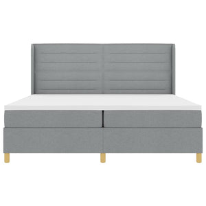 Boxspringbett 200x200 cm mit LED Hellgrau