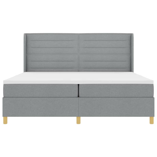 Boxspringbett 200x200 cm mit LED Hellgrau