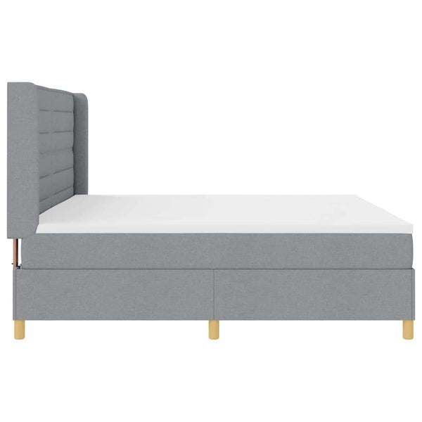 Boxspringbett 200x200 cm mit LED Hellgrau
