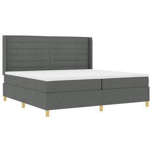vidaXL Lit tapissier avec matelas et LED gris 200 x 200 cm tissu