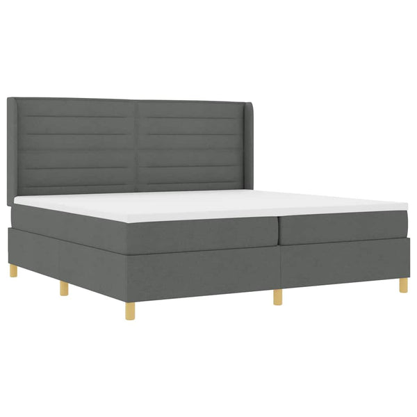 vidaXL Lit tapissier avec matelas et LED gris 200 x 200 cm tissu