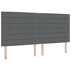 vidaXL Lit tapissier avec matelas et LED gris 200 x 200 cm tissu