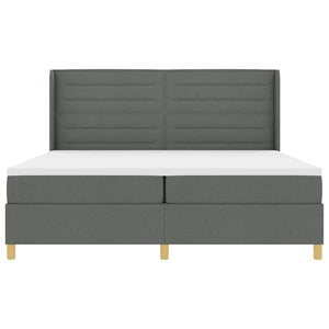 vidaXL Lit tapissier avec matelas et LED gris 200 x 200 cm tissu