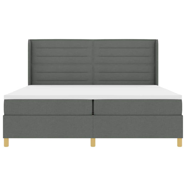vidaXL Lit tapissier avec matelas et LED gris 200 x 200 cm tissu