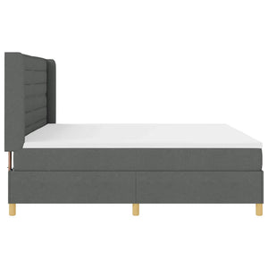vidaXL Lit tapissier avec matelas et LED gris 200 x 200 cm tissu