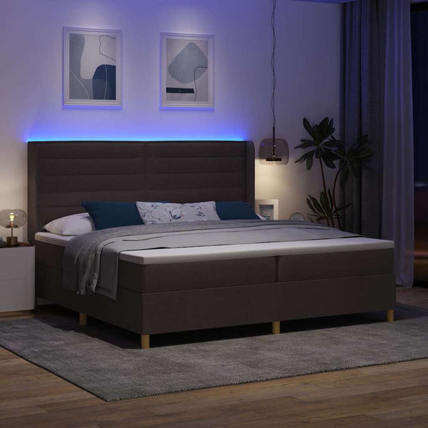 Boxspringbett mit LED Braun 200x200 cm