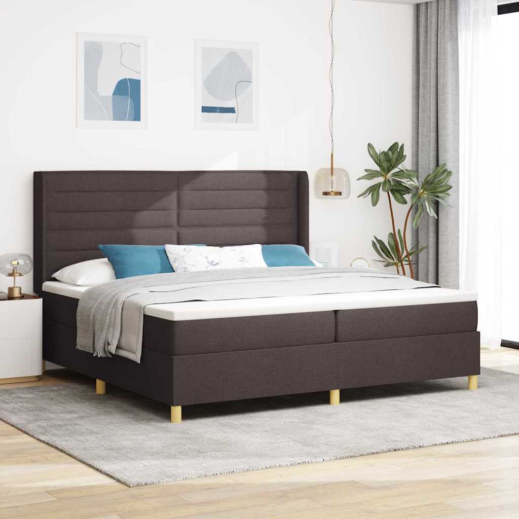 Boxspringbett mit LED Braun 200x200 cm