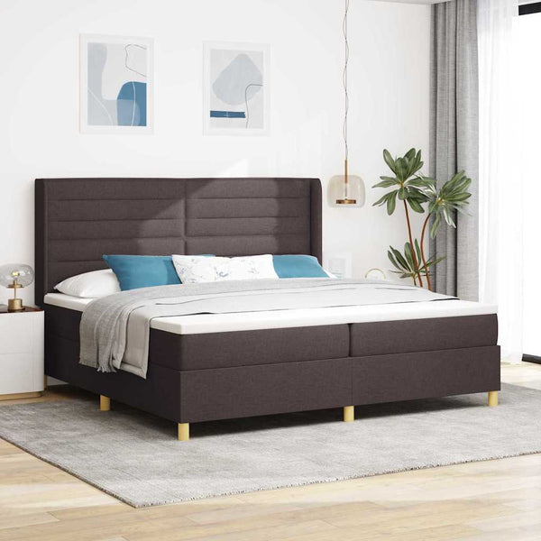 Boxspringbett mit LED Braun 200x200 cm