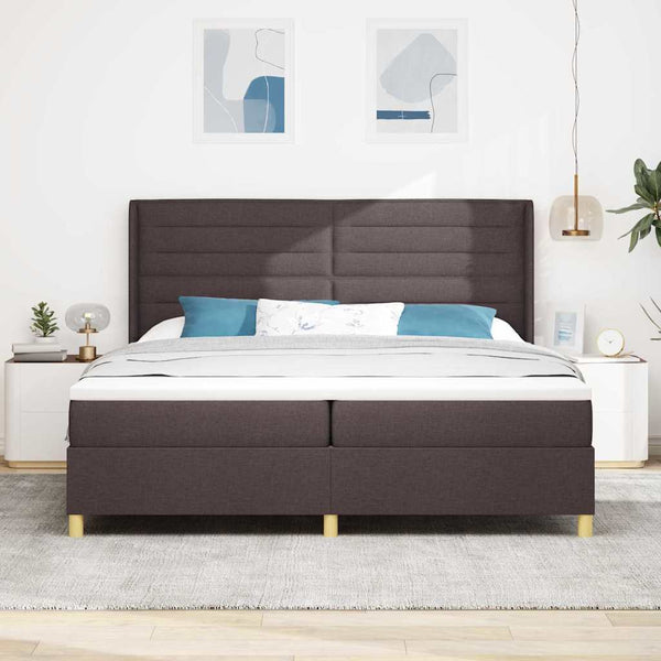Boxspringbett mit LED Braun 200x200 cm
