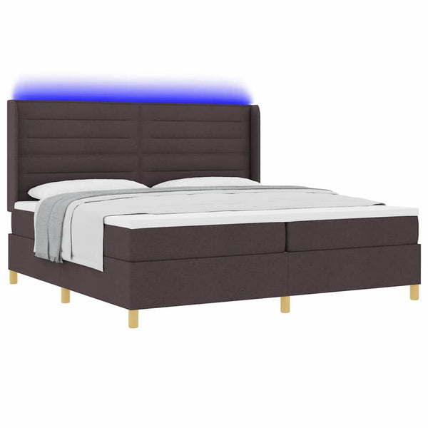 Boxspringbett mit LED Braun 200x200 cm